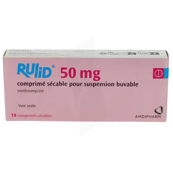 Rulid 50 Mg, Comprimé Sécable Pour Suspension Buvable