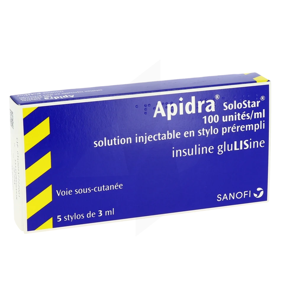 Apidra Solostar 100 Unités/ml, Solution Injectable En Stylo Prérempli