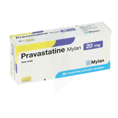 PRAVASTATINE VIATRIS 20 mg, comprimé pelliculé sécable