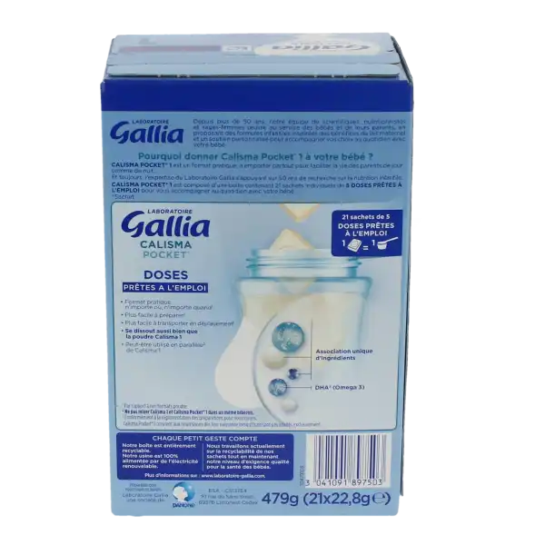 Gallia Calisma Pocket 1 Lait Pdre 21sachets/22,8g