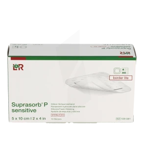 Suprasorb P Sensitive Border Lite Pansements Hydrocellulaires Siliconés Stériles 5x10cm B/10