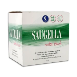 Saugella Cotton Touch Serviette Périodique Avec Ailettes Nuit B/12