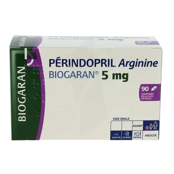 Perindopril Arginine Biogaran 5 Mg, Comprimé Pelliculé Sécable