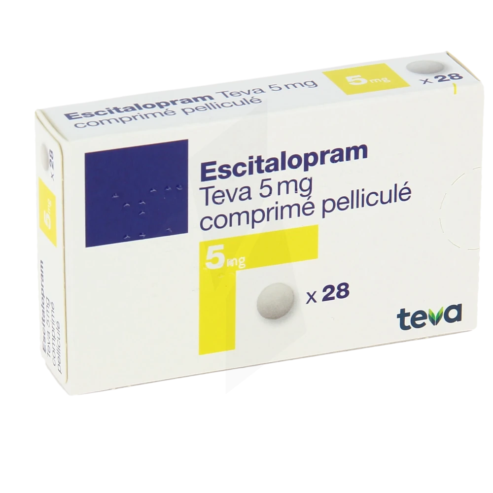Escitalopram Teva 5 Mg, Comprimé Pelliculé