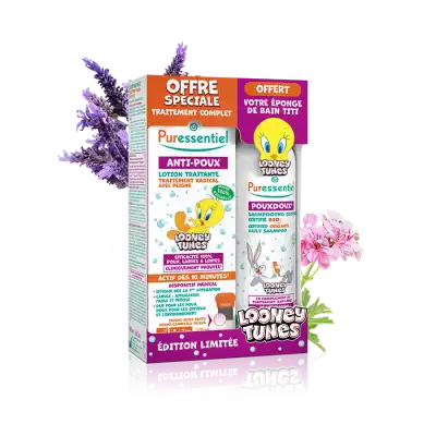 Puressentiel Anti-poux Looney Tunes Shampooing Bio Quotidien Pouxdoux Fl/200ml+lotion à Héric