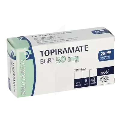 Topiramate Bgr 50 Mg, Comprimé Pelliculé à CHAMPAGNOLE