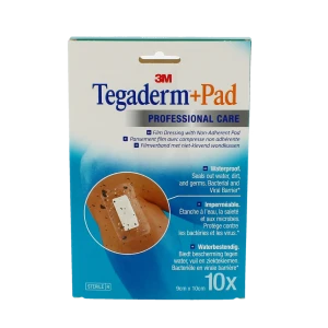 Tegaderm+pad Pansement Adhésif Stérile Avec Compresse Transparent 9x10cm B/10