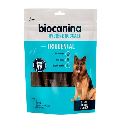 Biocanina Triodental Lamelle à mâcher Chien 30kg Grand Sachet/15