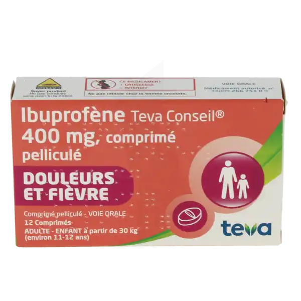 Ibuprofene Teva Conseil 400 Mg, Comprimé Pelliculé