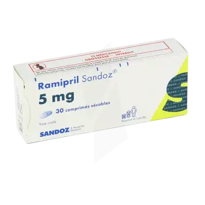 Ramipril Sandoz 5 Mg, Comprimé Sécable à Chelles