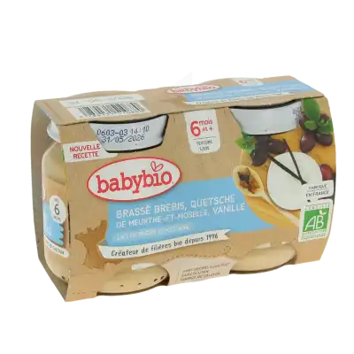 Babybio Alimentation Infantile Brassé Lait De Brebis Mirabelle Vanille 2pots/130g à CANALS