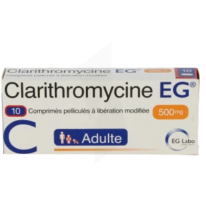 Clarithromycine Eg 500 Mg, Comprimé Pelliculé à Libération Modifiée