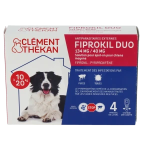 Fiprokil Duo 134 Mg/40 Mg Solution Pour Spot-on Pour Chiens Moyens, Solution Pour Spot-on