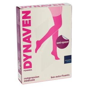 Dynaven Semi-opaque Bas Auto-fixants  Femme Classe 2 Noir Small Normal-