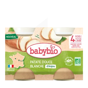 Babybio Alimentation Infantile Patate Douce Blanche 2pots/130g