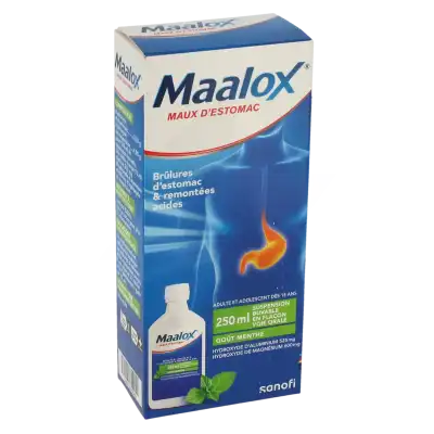 Maalox Maux D'estomac Hydroxyde D'aluminium/hydroxyde De Magnesium 525 Mg/600 Mg, Suspension Buvable En Flacon à Hourtin