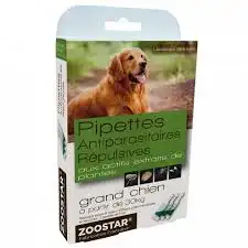 Zoostar Pipettes Antiparasitaires Répulsive - Grand Chiens <30kg à Libourne