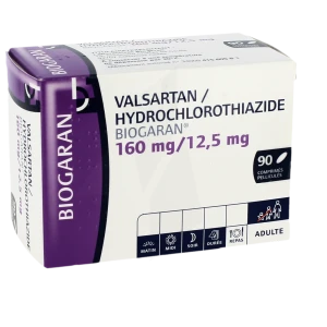 Valsartan Hydrochlorothiazide Biogaran 160 Mg/12,5 Mg, Comprimé Pelliculé