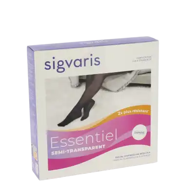 Sigvaris Essentiel Semi-transparent Bas Auto-fixants  Femme Classe 1 Dune Small Normal à MIRAMONT-DE-GUYENNE