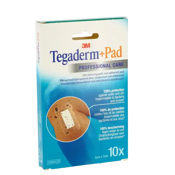 Tegaderm+pad Pansement Adhésif Stérile Avec Compresse Transparent 9x20cm B/5