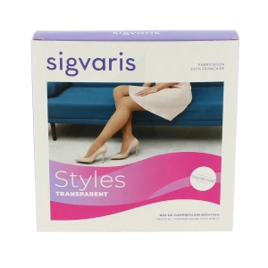 Sigvaris Styles Transparent Bas Auto-fixants  Femme Classe 2 Beige 120 Medium Normal