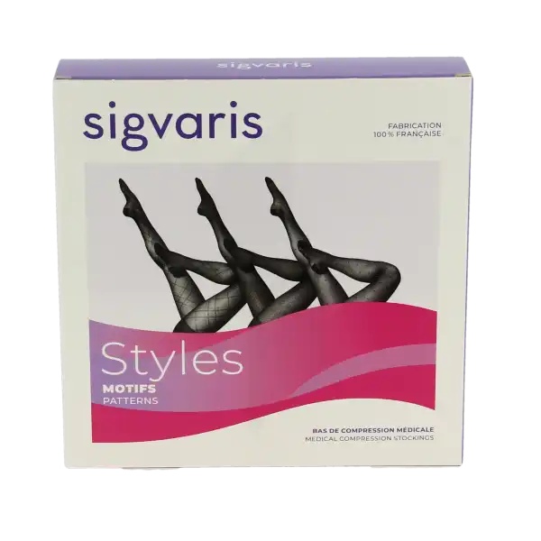 Sigvaris 2 Styles Plumetis Collant Noir Sn