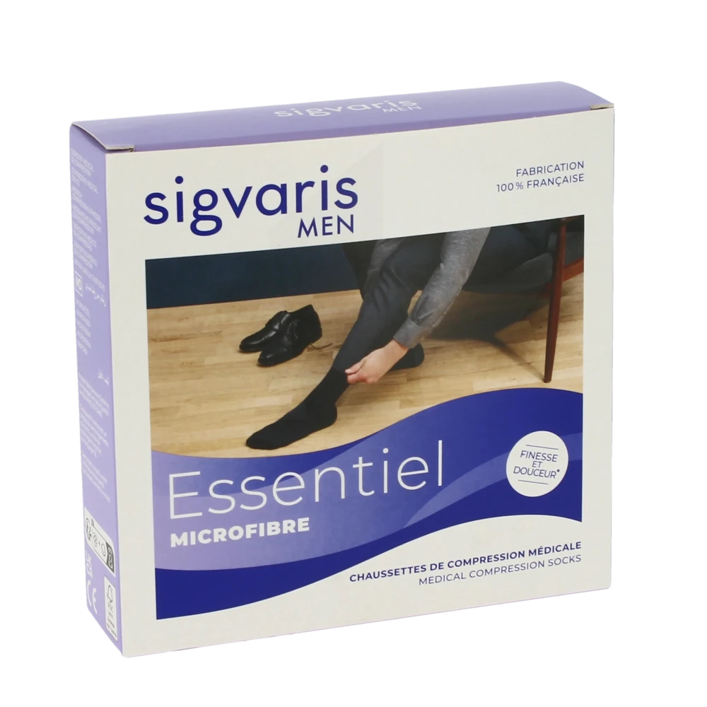 Sigvaris Essentiel Urban Microfibre Chaussette Classe 2 Homme Marine Long S