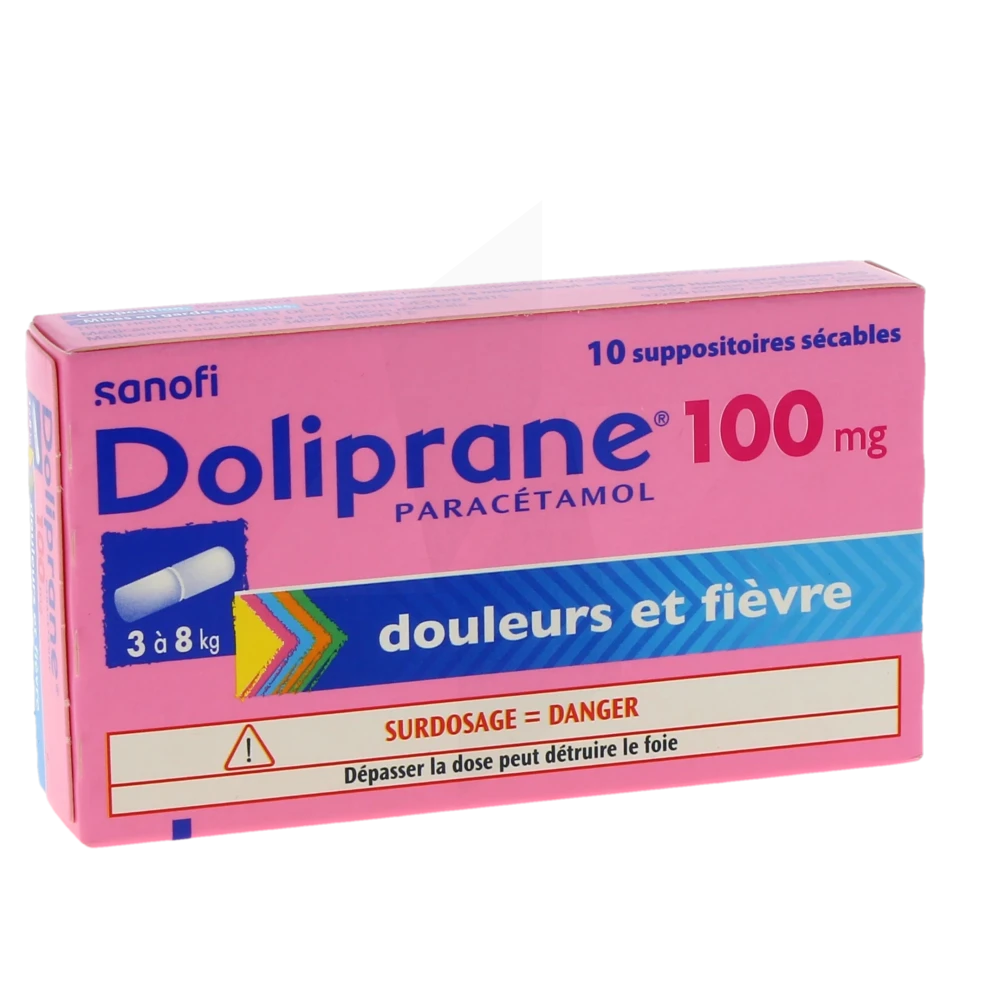Doliprane 100 Mg, Suppositoire Sécable