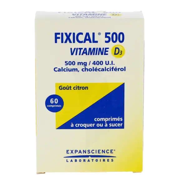 Fixical Vitamine D3 500 Mg/400 Ui, Comprimé à Croquer Ou à Sucer