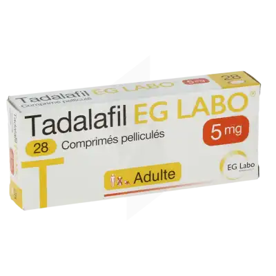 Tadalafil Eg Labo 5 Mg, Comprimé Pelliculé à TOULON