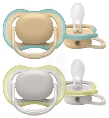 Avent Ultra Air Sucette Silicone 0-6mois Bleu/jaune B/2 à Sartrouville