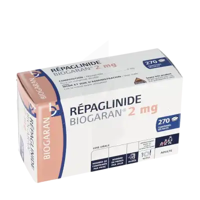 Repaglinide Biogaran 2 Mg, Comprimé Sécable à CANALS