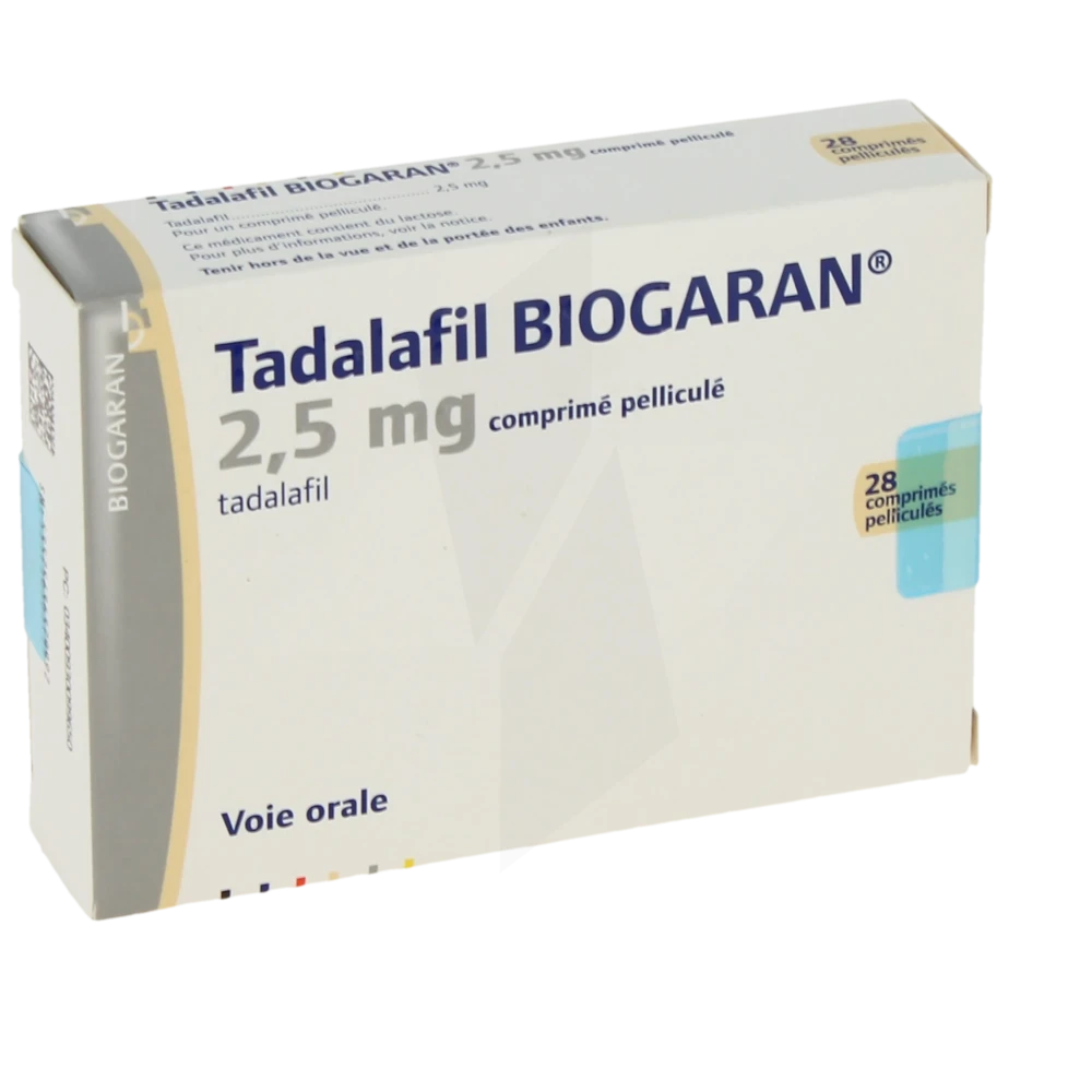 Tadalafil Biogaran 2,5 Mg, Comprimé Pelliculé