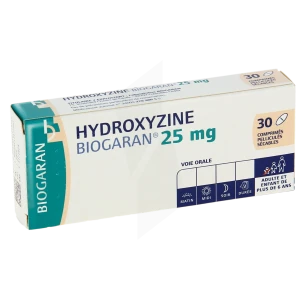 Hydroxyzine Biogaran 25 Mg, Comprimé Pelliculé Sécable