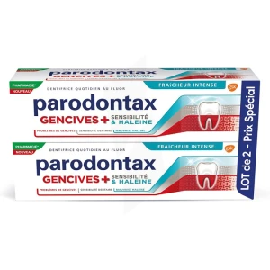 Parodontax Gencives + Sensibilite Dentifrice Haleine FraÎcheur Intense 2t/75ml