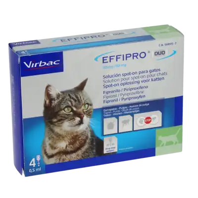 Effipro Duo 50 Mg/60 Mg Solution Pour Spot-on Pour Chats, Solution Pour Spot-on à Bordeaux