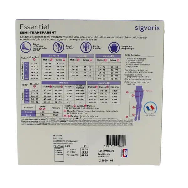 Sigvaris Essentiel Diaphane Semi-transparent Collant Classe 2 Femme Dune Normal M