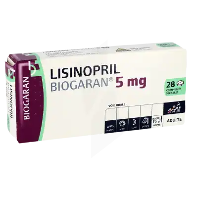 Lisinopril Biogaran 5 Mg, Comprimé Sécable à Paris