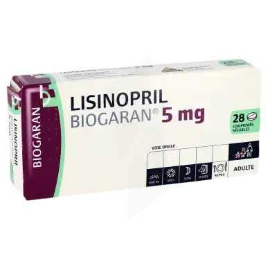 Lisinopril Biogaran 5 Mg, Comprimé Sécable à Ris-Orangis