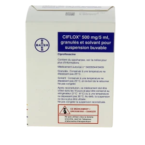 Ciflox 500 Mg/5 Ml, Granulés Et Solvant Pour Suspension Buvable