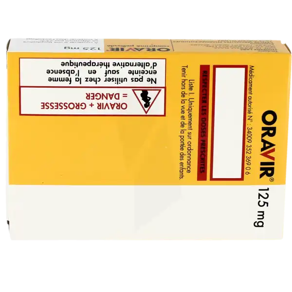 Oravir 125 Mg, Comprimé Pelliculé