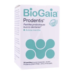 Biogaia Prodentis Past à Sucer Probiotiques Bucco-dentaire Menthe Pilulier/30