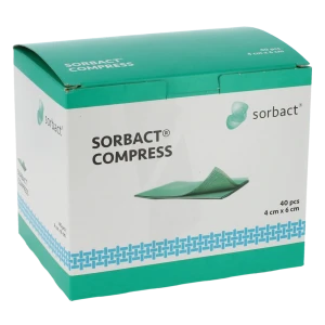 Sorbact Compress, Pansement Liant Les Bactéries Et Les Champignons - 4x6cm - Boite De 40