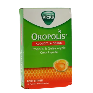 Vicks Oropolis Pastilles à Sucer Coeur Liquide Gelée Royale Boîte De 16