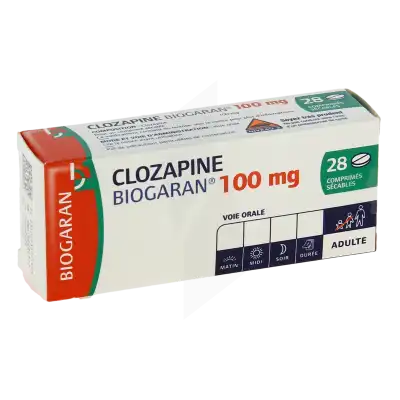 Clozapine Biogaran 100 Mg, Comprimé Sécable à Clamart