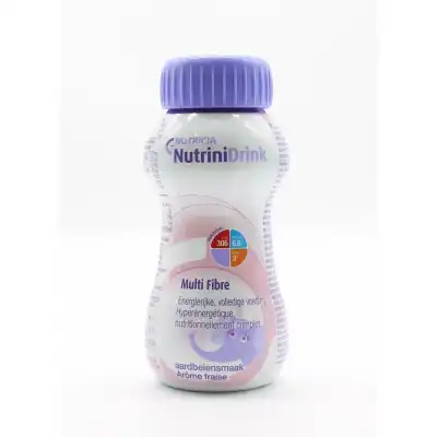 Nutrinidrink Multi Fibre Nutriment Fraise Bouteille/200ml à Miraumont