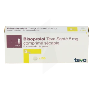 Bisoprolol Teva Sante 5 Mg, Comprimé Sécable