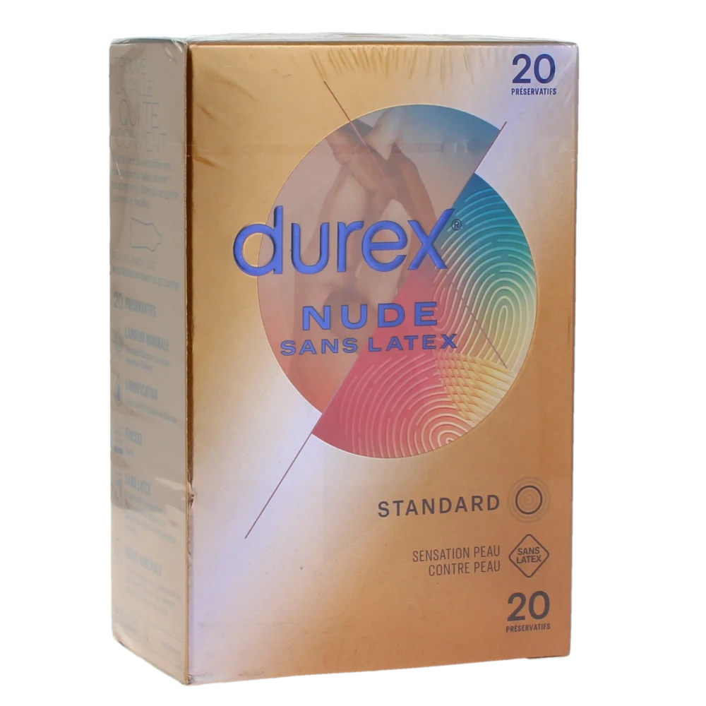 Durex Nude Préservatif Lubrifié Sans Latex Boîte De 20