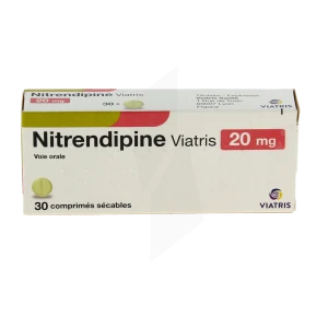 Nitrendipine Viatris 20 Mg, Comprimé Sécable