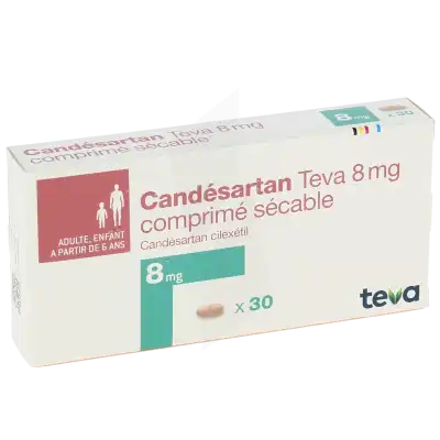 Candesartan Teva 8 Mg, Comprimé Sécable à DIJON
